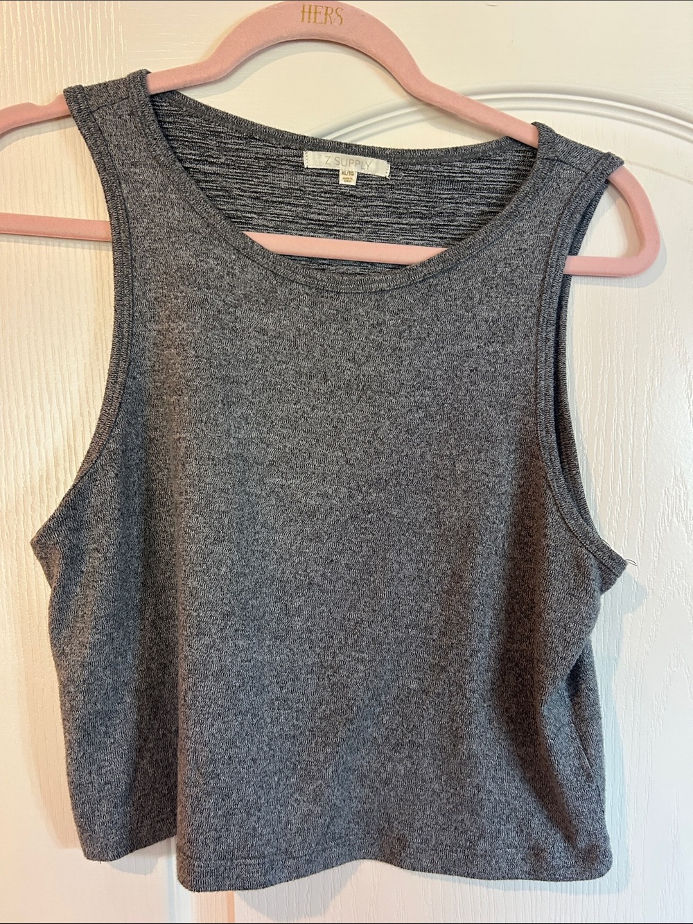 Z Supply Charcoal Gray Cropped Rib Tank